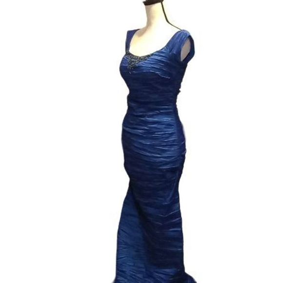 Alex Evenings Royal Blue Evening Prom Dress Women's Size 6 - Picture 2 of 7